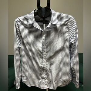 Women’s Everlane Supima Cotton Blue and White Shirt-size 10-excellent condition